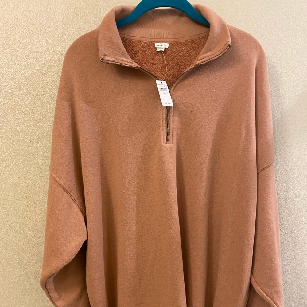 Aerie cropped half zip pullover (L)